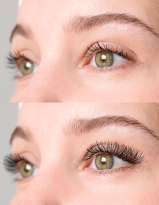 Vor-und-nach-Wimpernverlaengerung-eine Dienstleistung von Friseur-Fondis - Foto Freepik